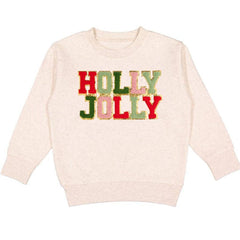 Holly Jolly Patch Christmas Sweatshirt Kids