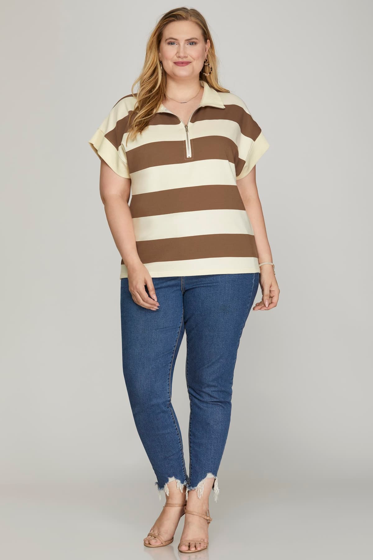 Half Zip Mock Neck Sweatshirt