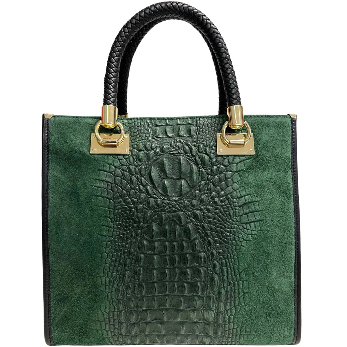 Suede and Leather Tote Bag