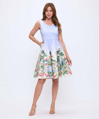Vneck Fit & Flare Dress