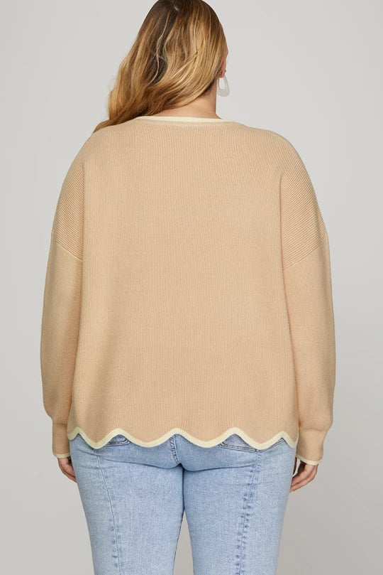 Scallop Hem Sweater