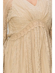 Lace Bell Sleeve Midi Dress