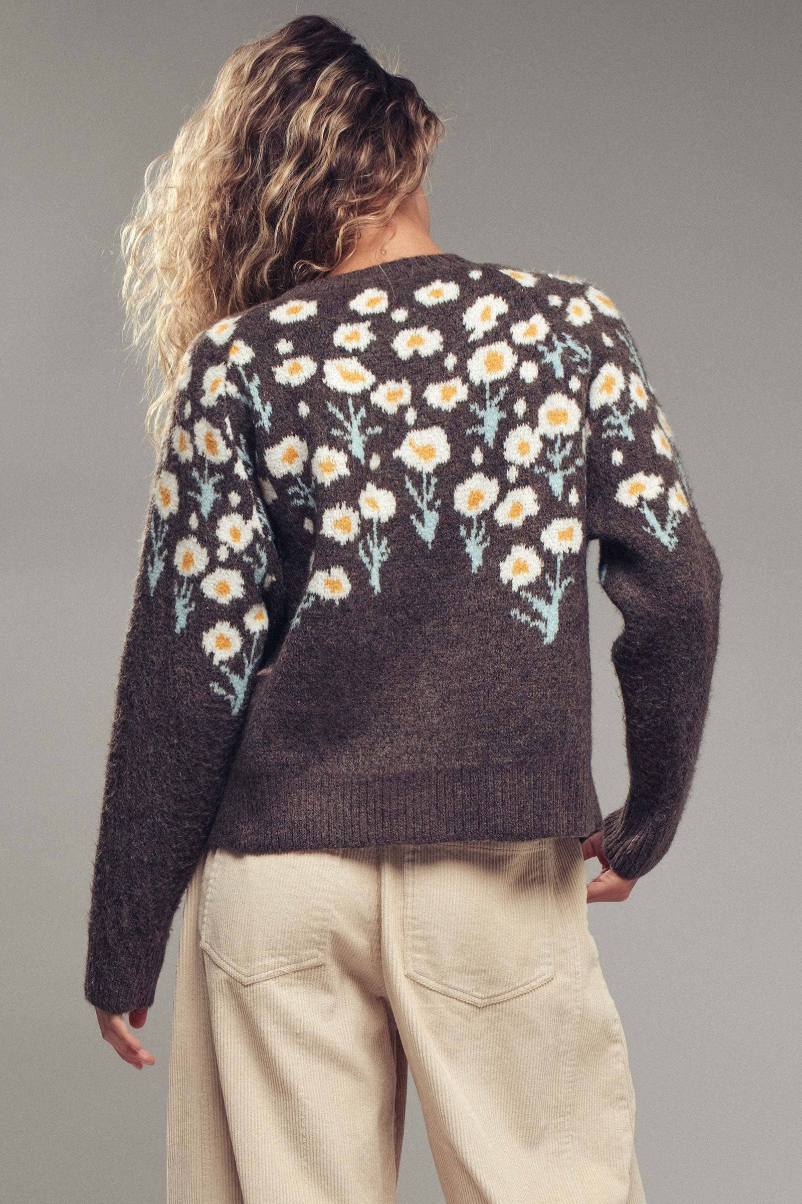 Daisy Floral Knit Sweater