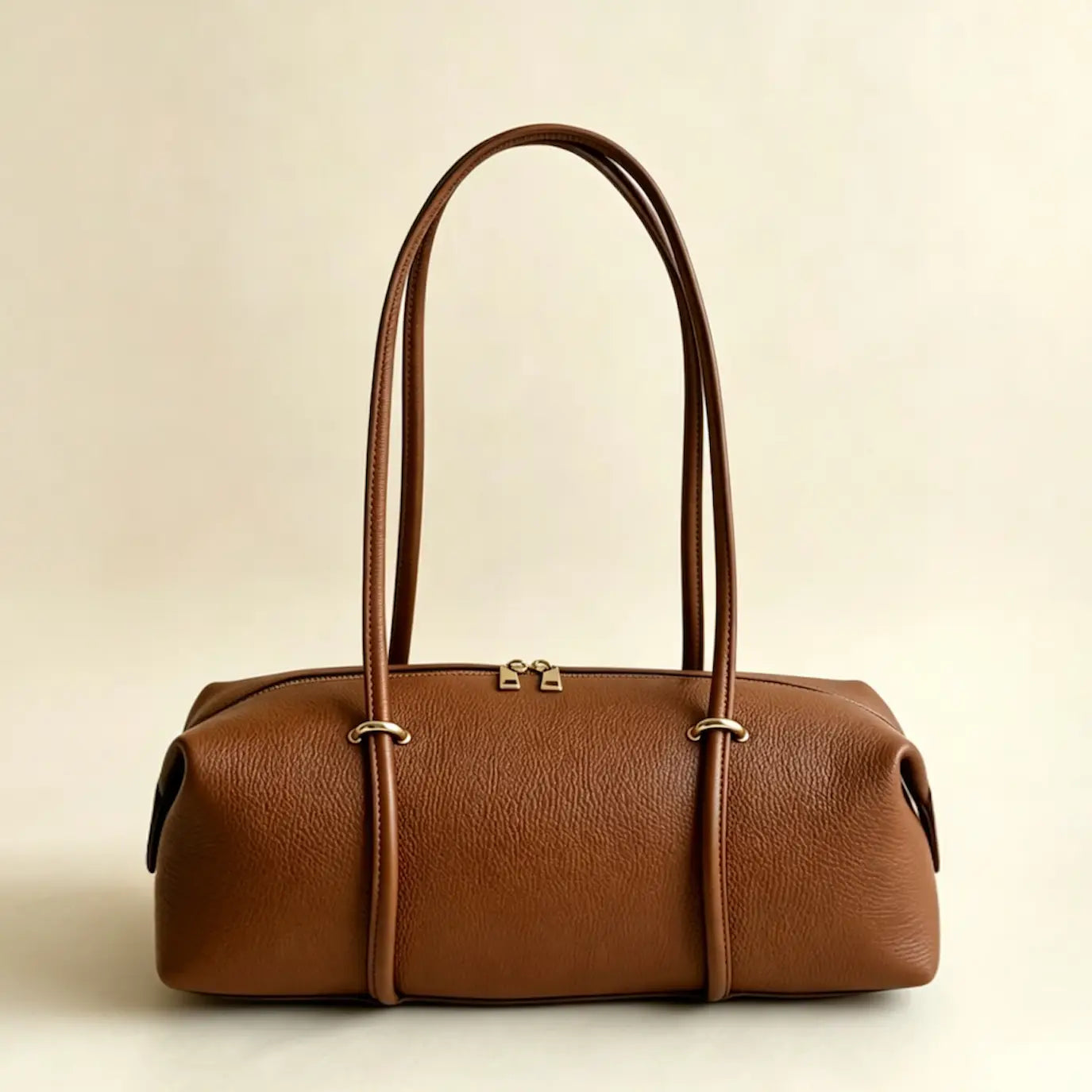 Genuine Leather Barrel Shoulder Bag