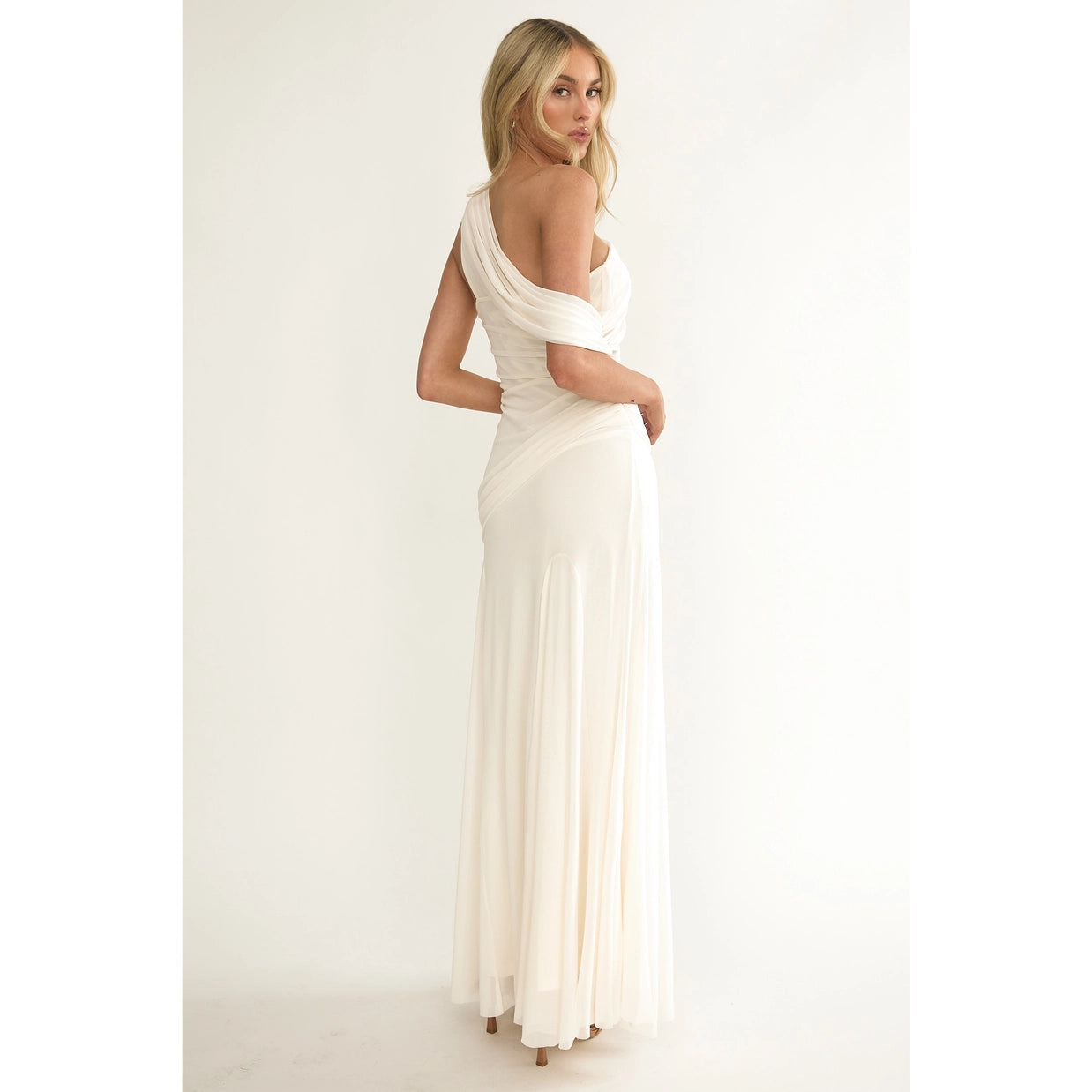 One Shoulder Wrap Maxi