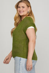 Drop Shoulder V Neck Sweater Vest