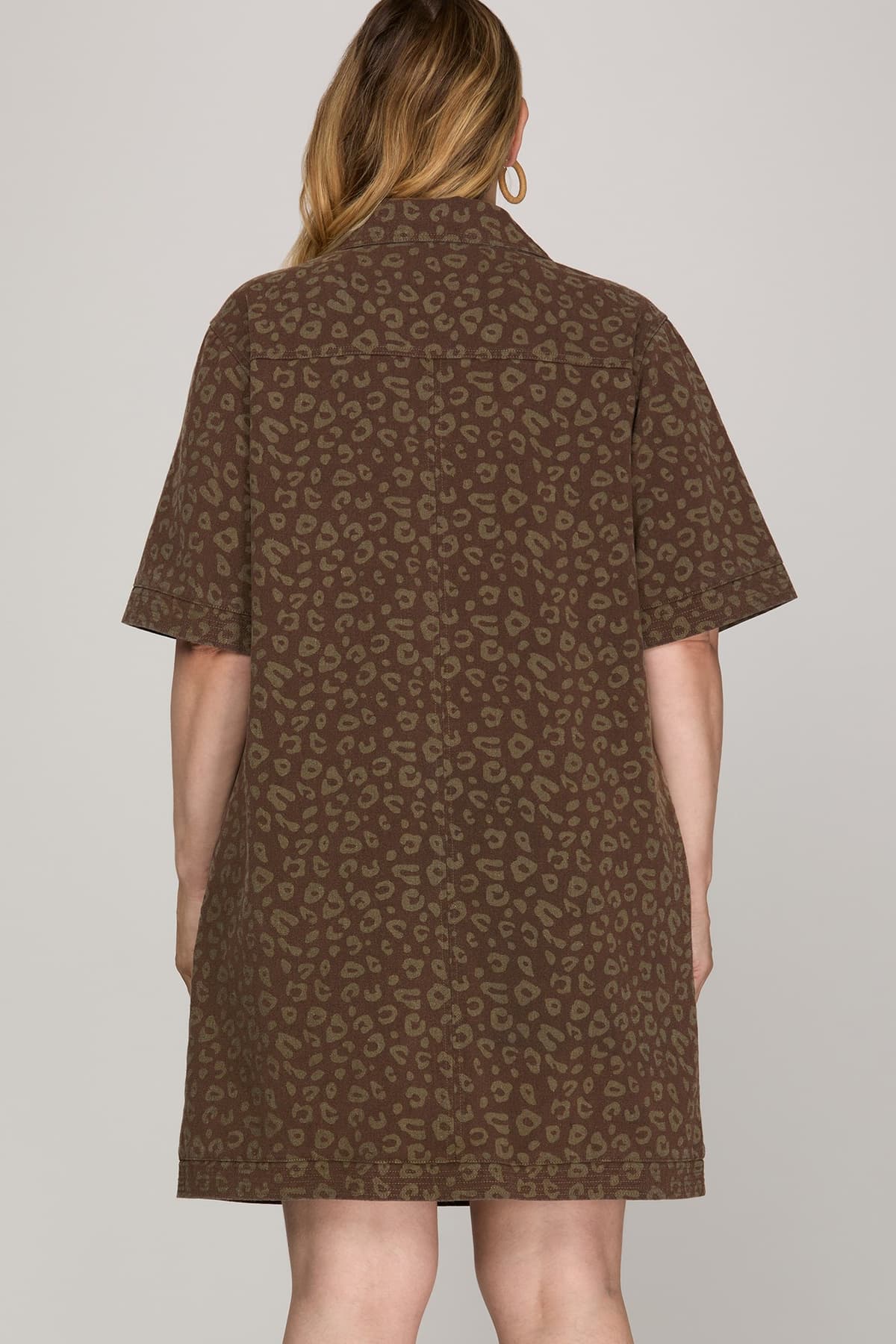 Short Sleeve Animal Print Mini Dress