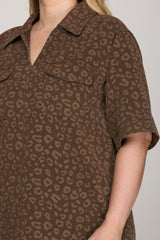 Short Sleeve Animal Print Mini Dress