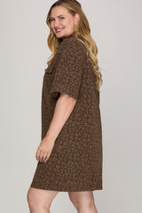 Short Sleeve Animal Print Mini Dress