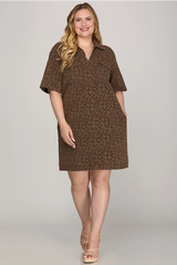 Short Sleeve Animal Print Mini Dress