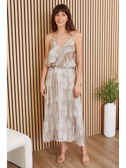 Static Print Midi Skirt