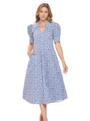 Bubble Sleeve Midi Dress