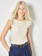 Textured Ruffle Sleeve Top