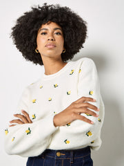 Lemon Embroidered Sweater