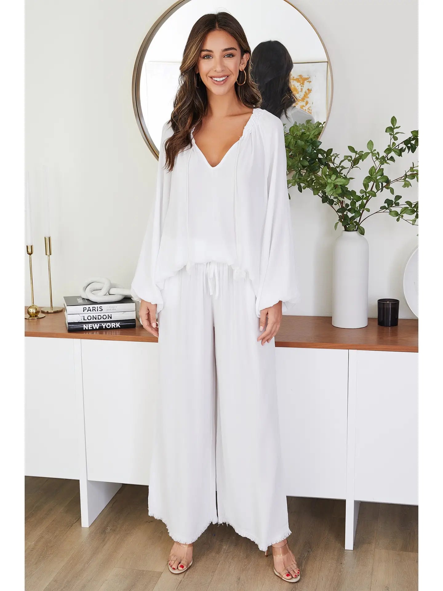 Frayed Hem Loose Fit Pant