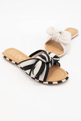Stripe Knotted Bow Sandal