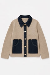 Sam Textured Knit Jacket w/ Denim