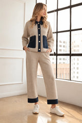 Sam Textured Knit Jacket w/ Denim