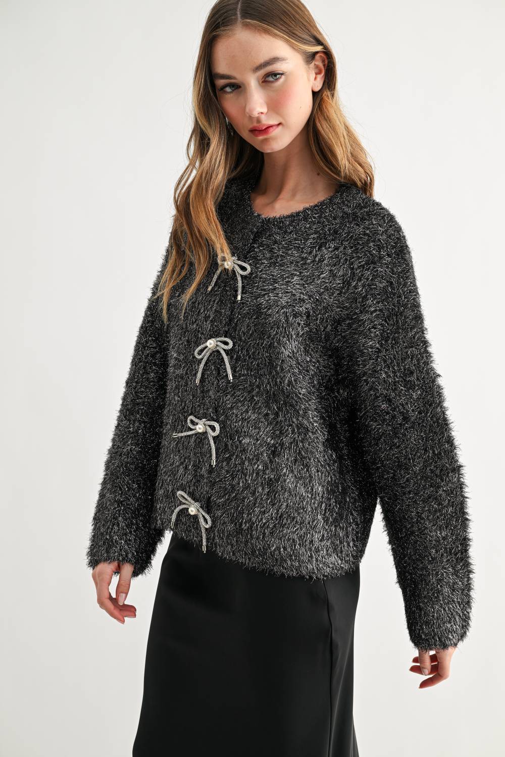 Stephanie Ribbon Bow Cardigan