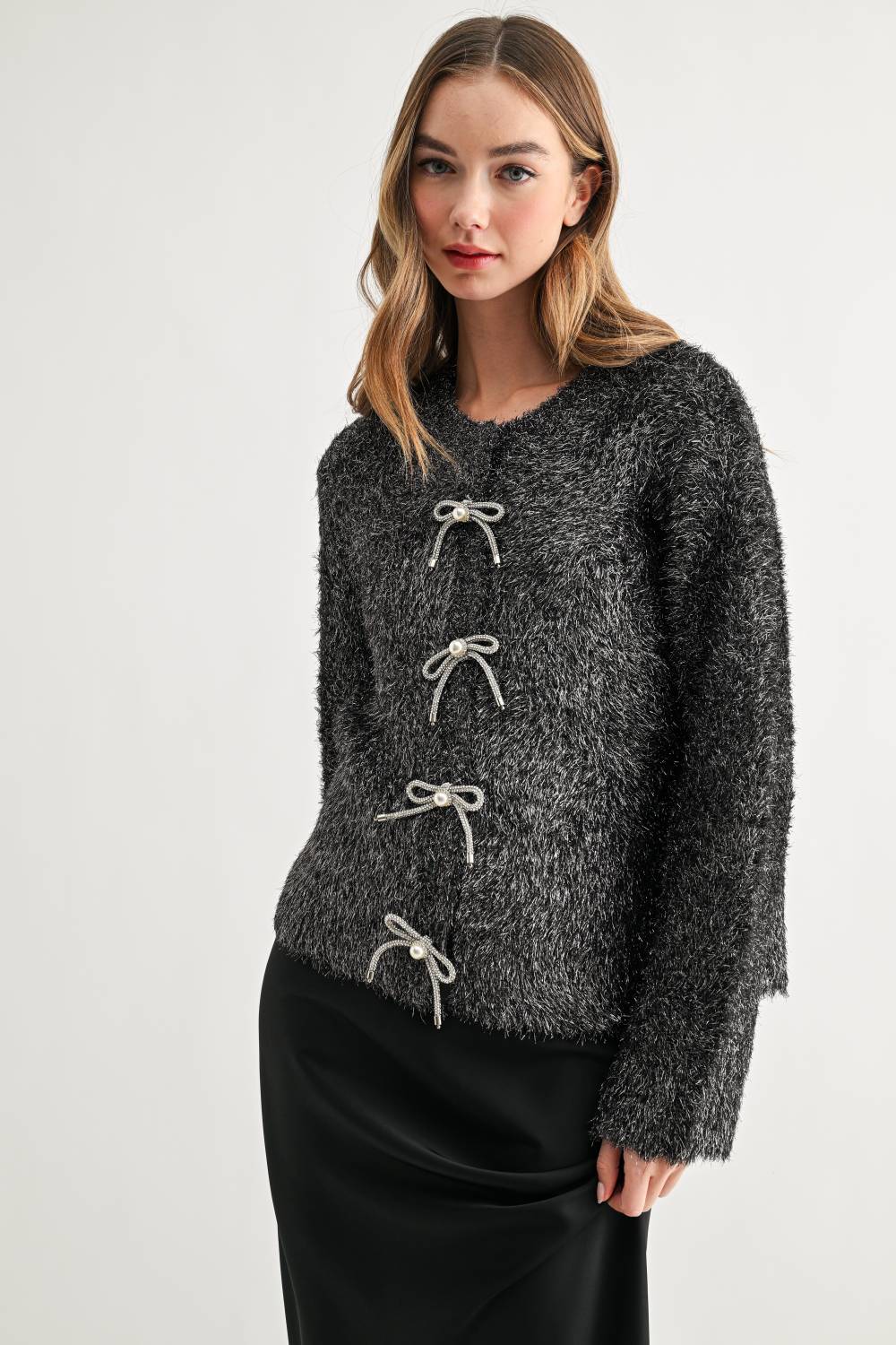 Stephanie Ribbon Bow Cardigan