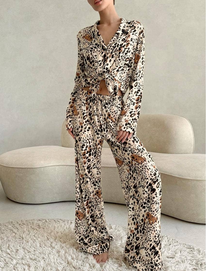 Animal Print Two Piece Set