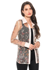 Embroidered Floral Button Down