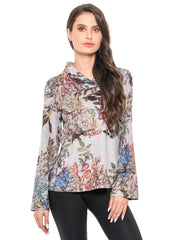 Soft Cowl Neck Floral Top