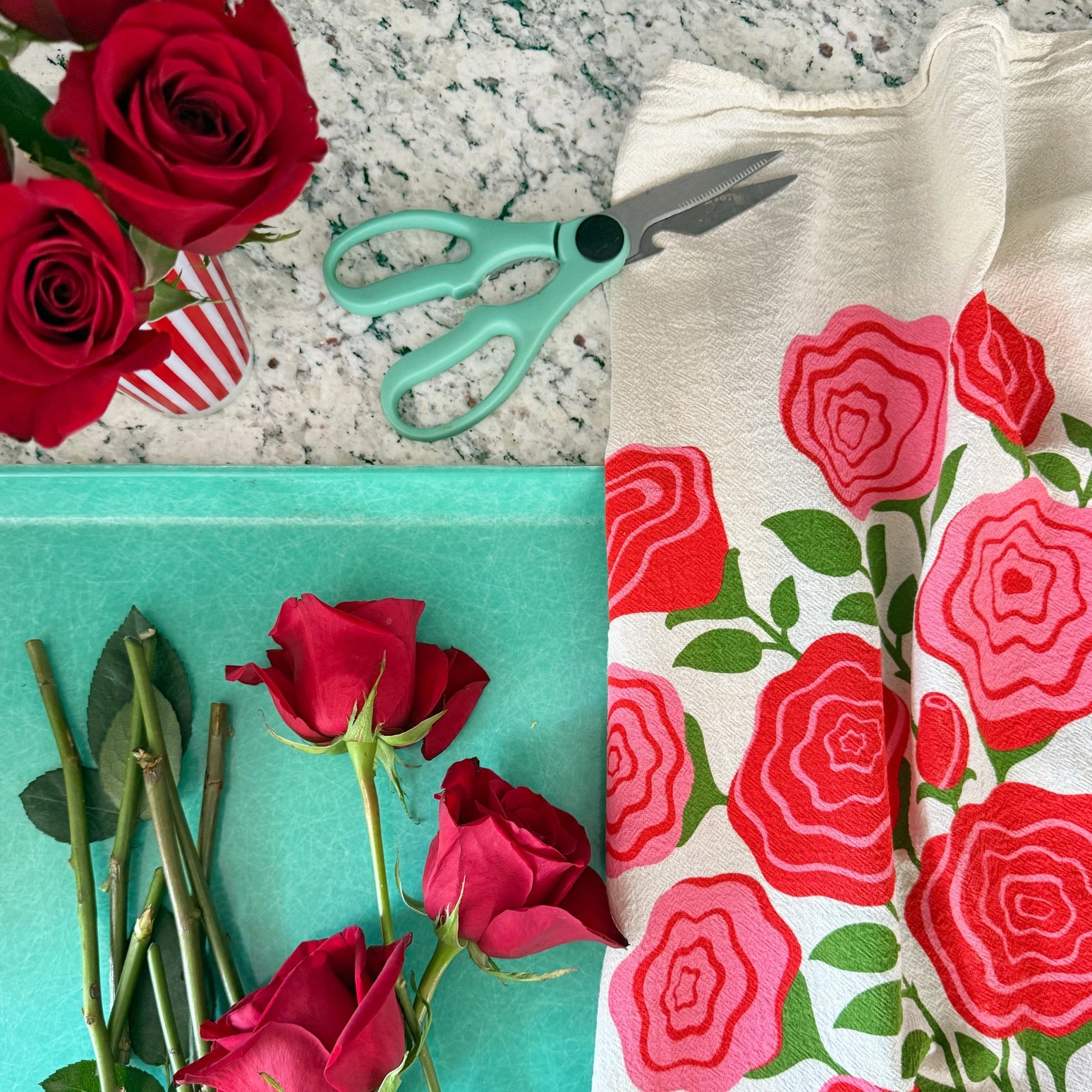 Flower Garden (Rose, Lilac) Tea Towel Set