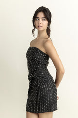 Strapless Sequin Pearl  Dress