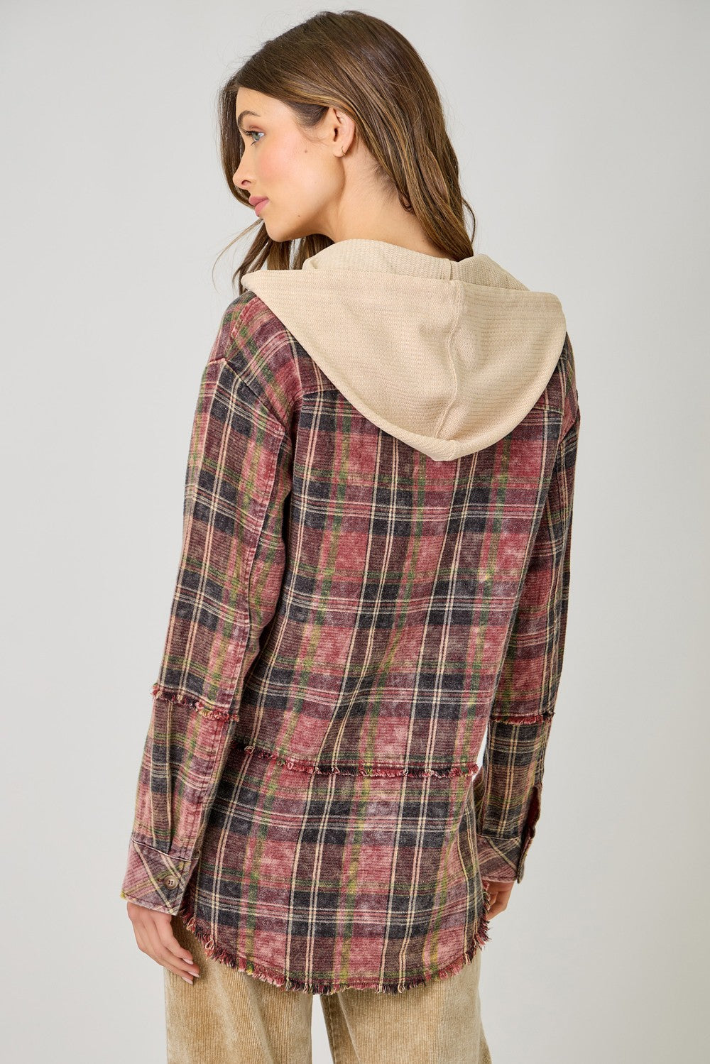 Plaid hoodie Jacket