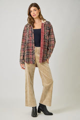 Plaid hoodie Jacket