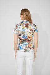 Floral V-neck Pullover