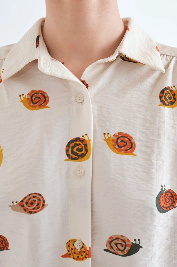 Snail Button Down Top