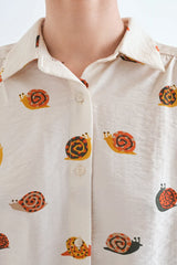 Snail Button Down Top