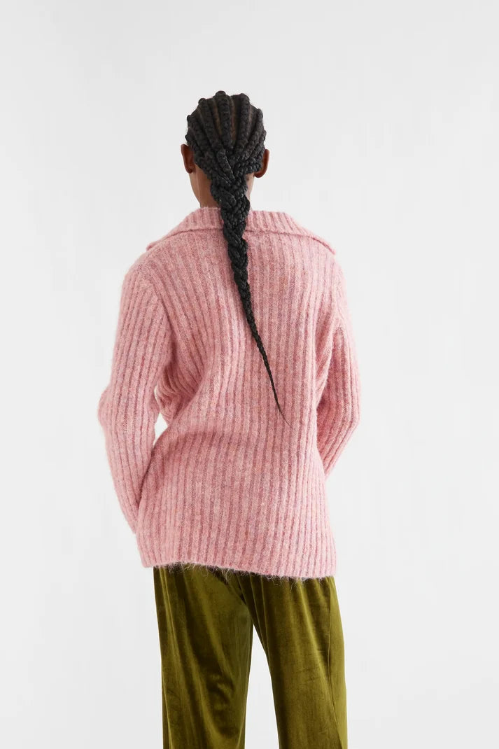 Lapel Collar Vneck Sweater