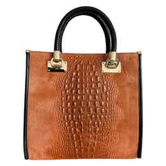 Suede and Leather Tote Bag