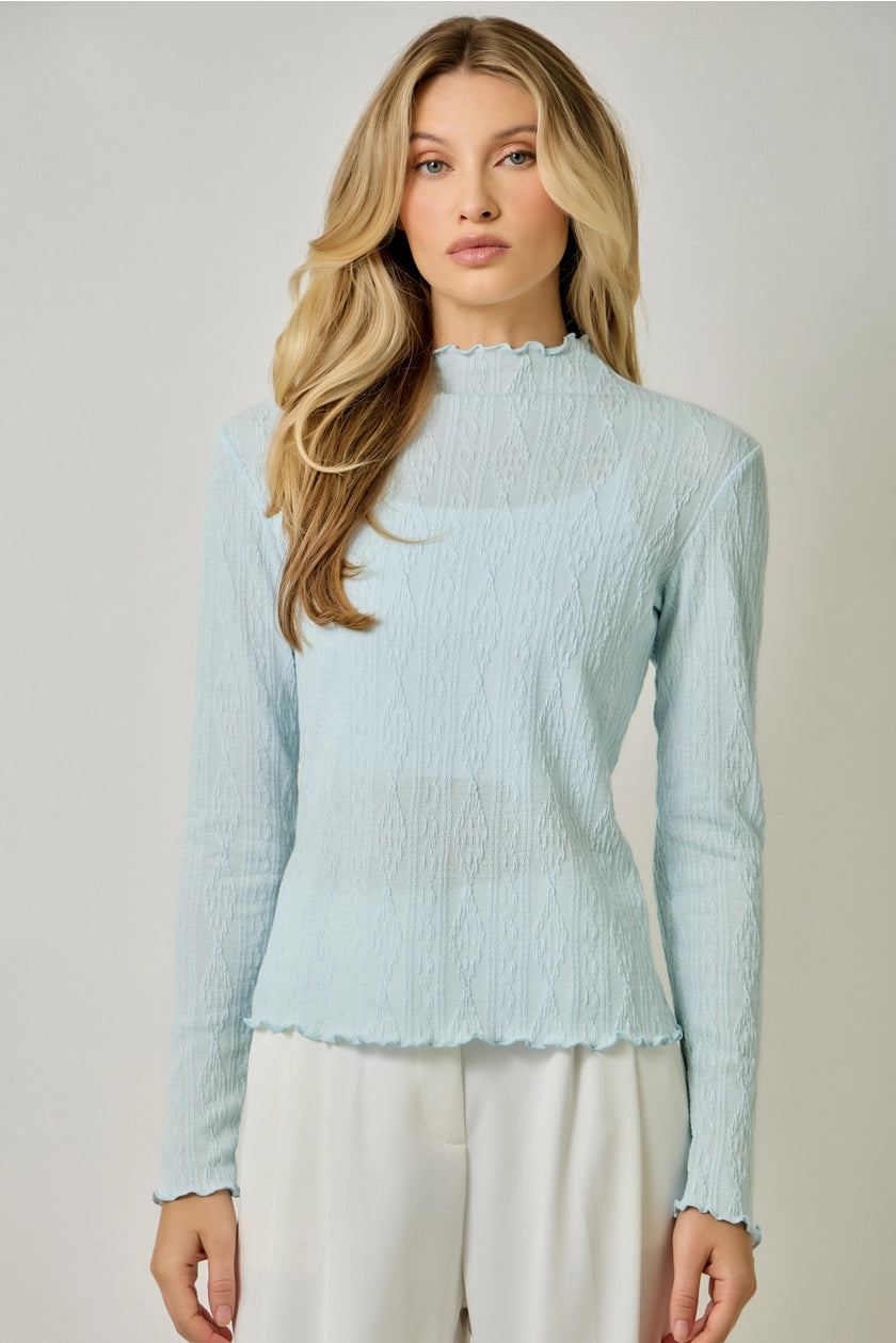 Long Sleeve Mock Neck Top