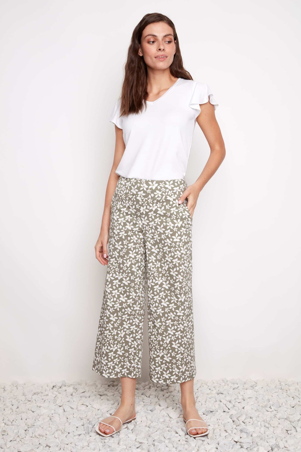 Techno Wide Leg Cropped Pant