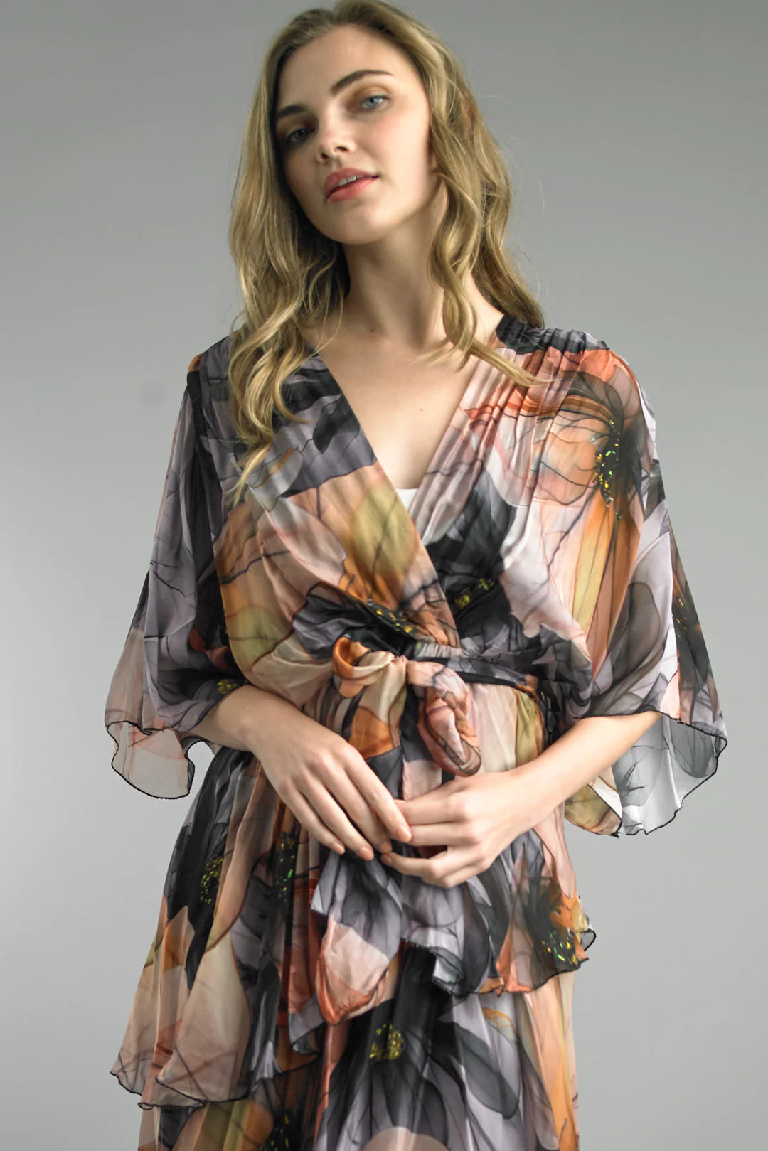 V-Neck Tiered Dress