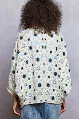 Dolman Floral Crochet Cardigan