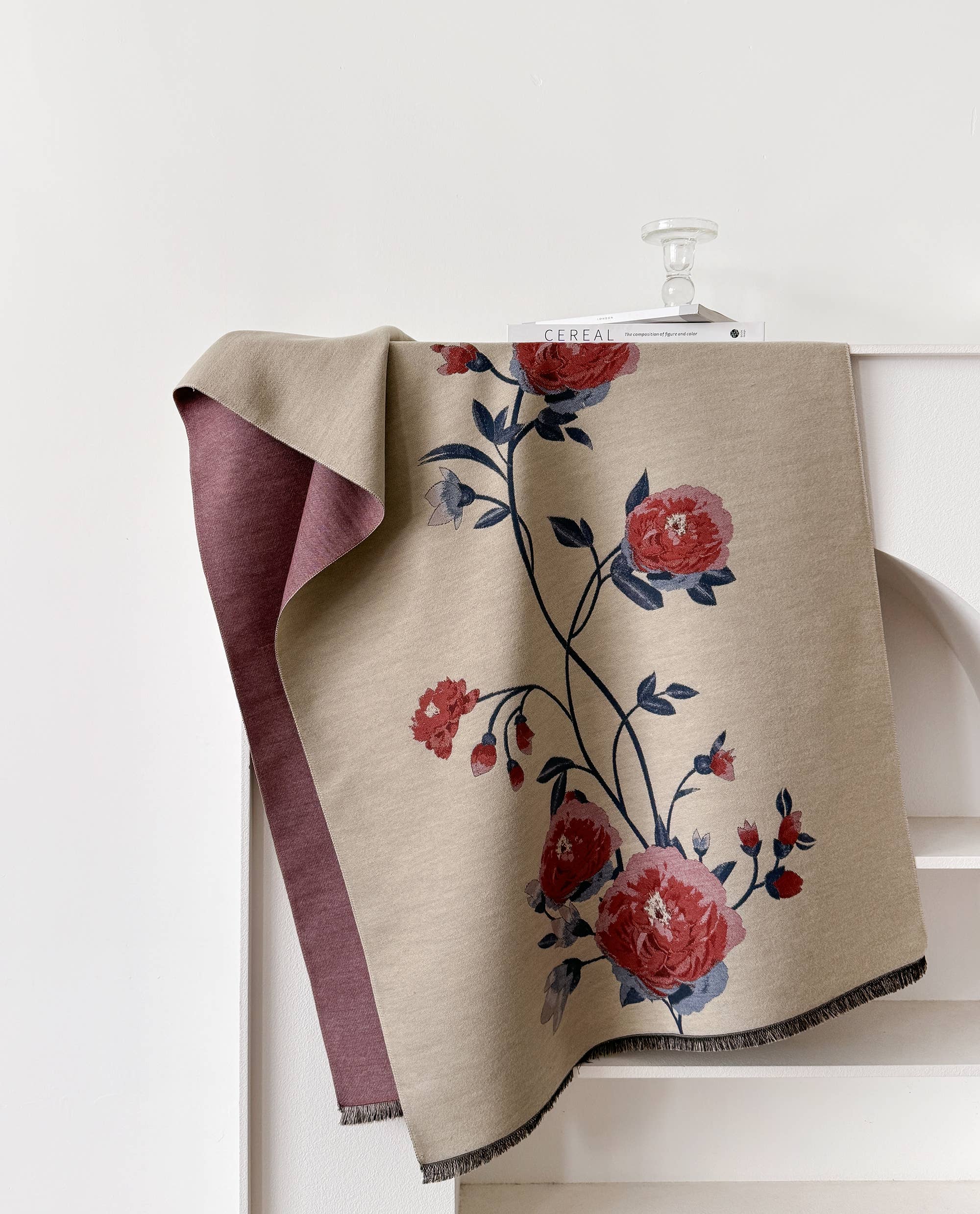 Red / Blue Blossom Reversible Wrap