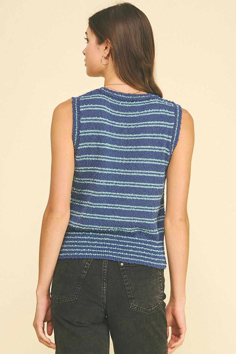 Striped Knit Sweater Top