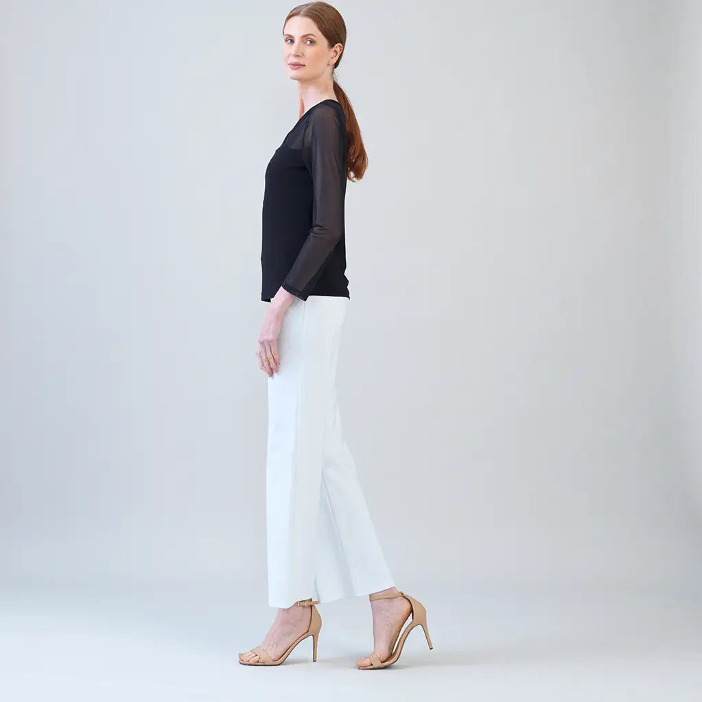 Soft Knit Top w/ Mesh Sleeves