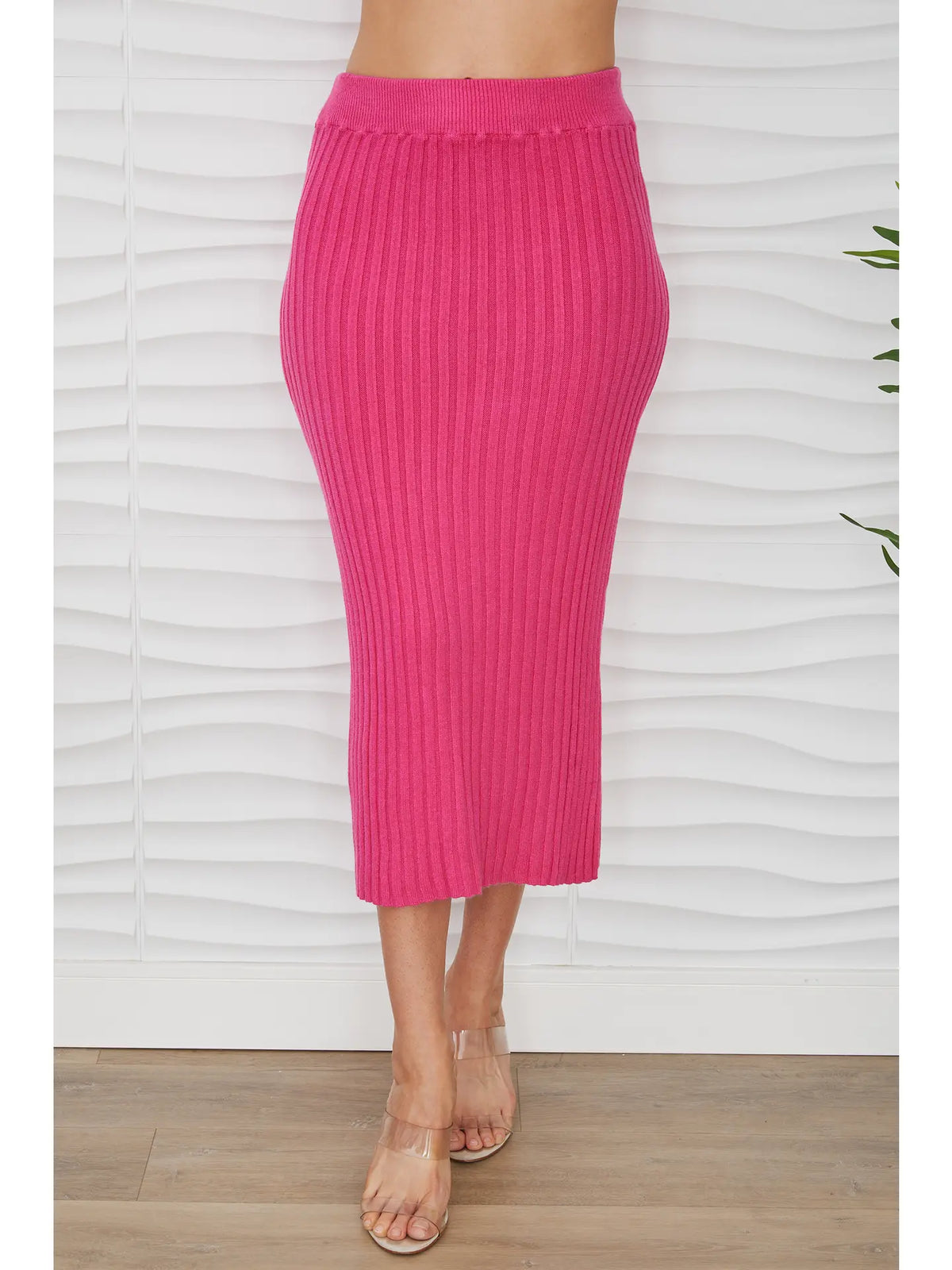 Knit Waist Midi Skirt