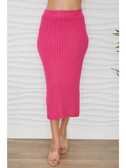 Knit Waist Midi Skirt