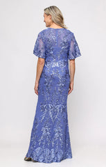 Embroidered Mesh Dress