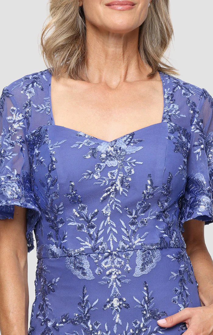 Embroidered Mesh Dress