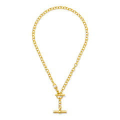 Andy Gold Toggle + Pearl Necklace