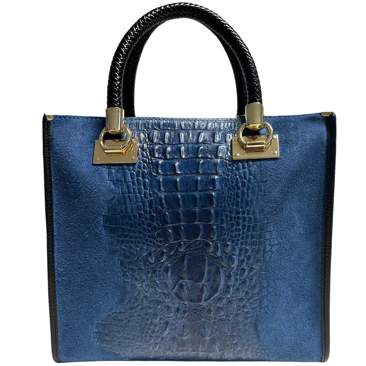 Suede and Leather Tote Bag