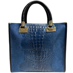Suede and Leather Tote Bag